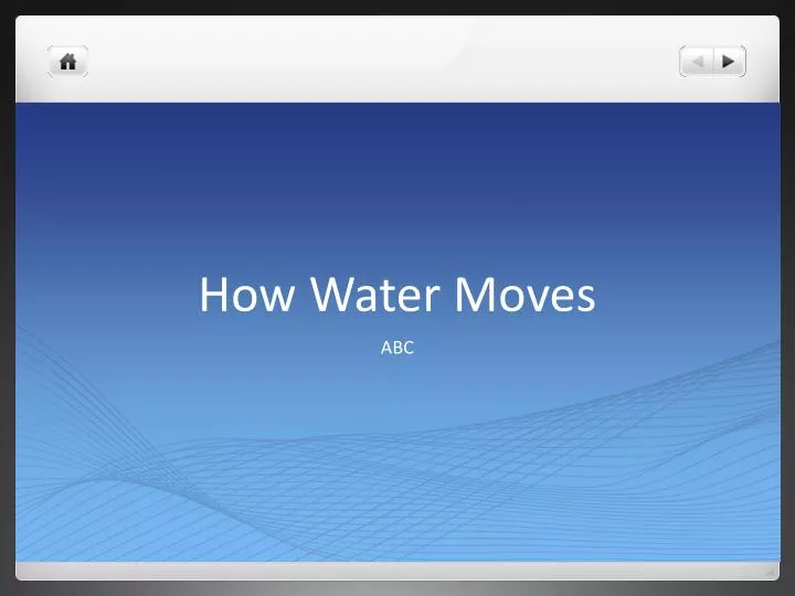how water moves
