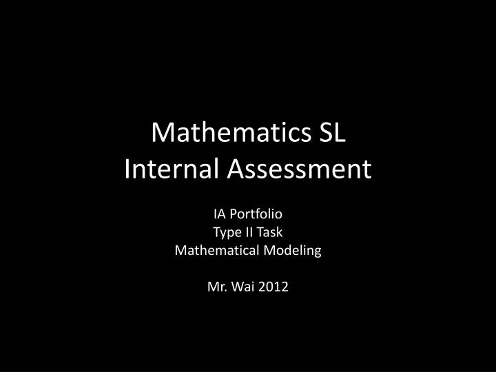mathematics sl internal assessment