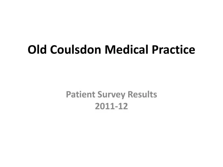 old coulsdon medical practice