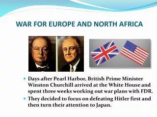 WAR FOR EUROPE AND NORTH AFRICA