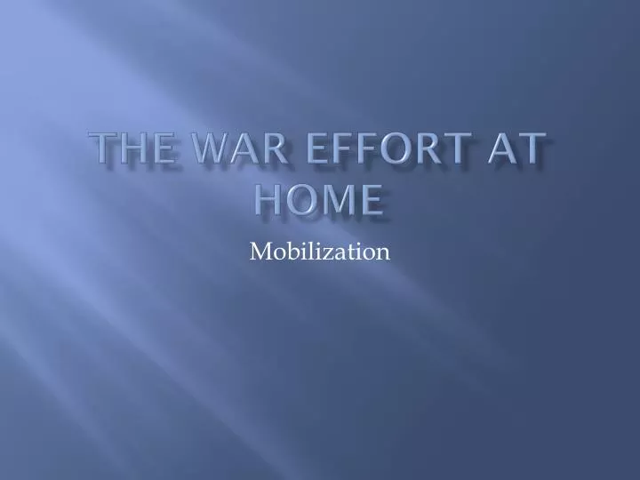 the war effort at home
