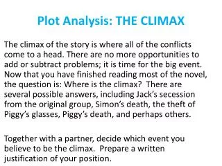 plot analysis the climax