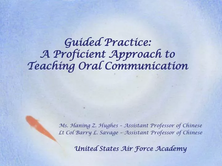 guided practice a proficient approach to teaching oral communication