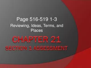 Chapter 21 Section 1 assessment