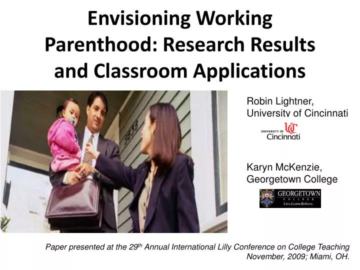 envisioning working parenthood research results and classroom applications