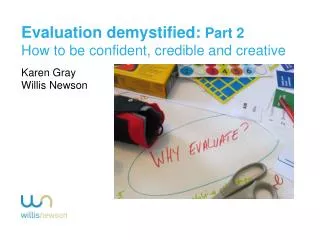 Evaluation demystified: Part 2 How to be confident, credible and creative Karen Gray