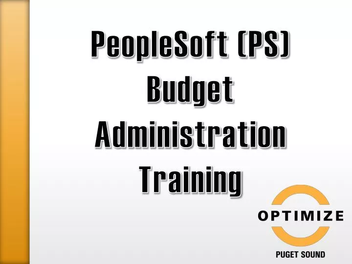 peoplesoft ps budget administration training