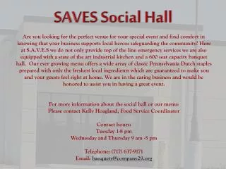 SAVES Social Hall