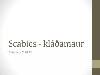 scabies kl amaur