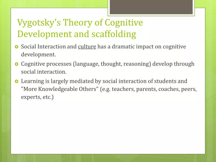 vygotsky s theory of cognitive development and scaffolding