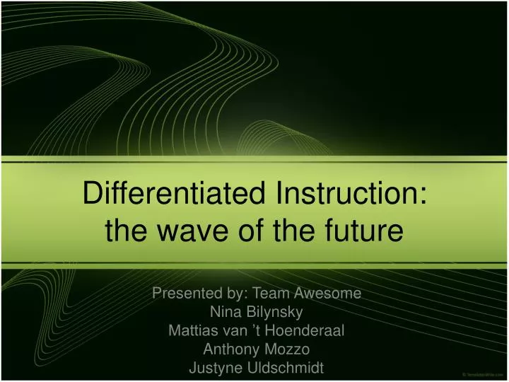 differentiated instruction the wave of the future