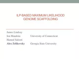ILP-based maximum likelihood genome scaffolding