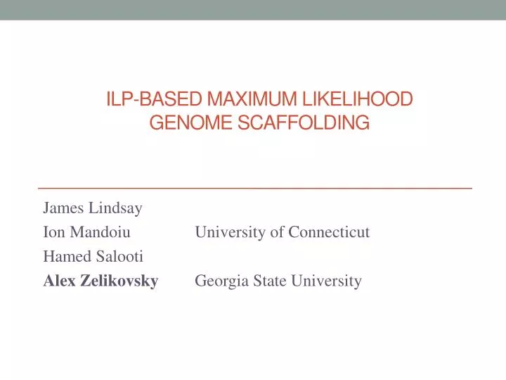 ilp based maximum likelihood genome scaffolding
