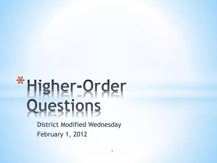 higher order questions