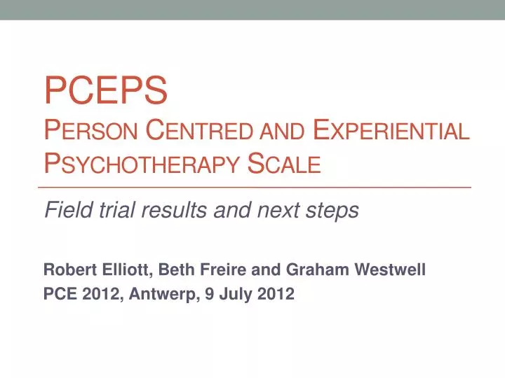 pceps person centred and experiential psychotherapy scale