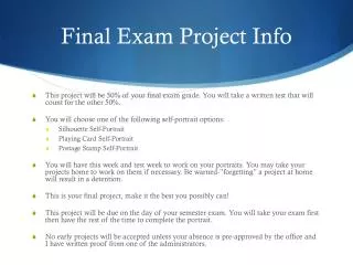 Final Exam Project Info