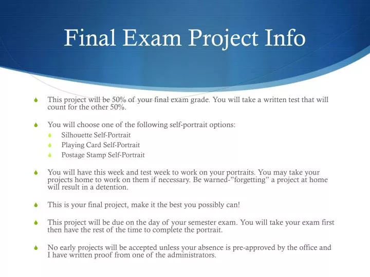 final exam project info
