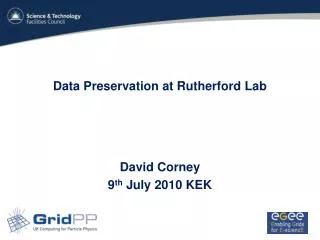 Data Preservation at Rutherford Lab