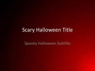 Scary Halloween Title
