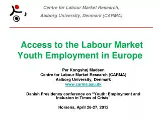 Access to the Labour Market Youth Employment in Europe