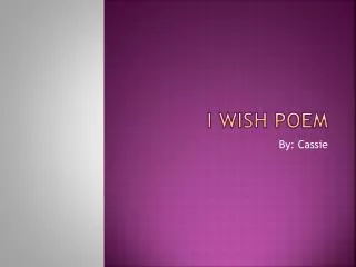 I wish poem