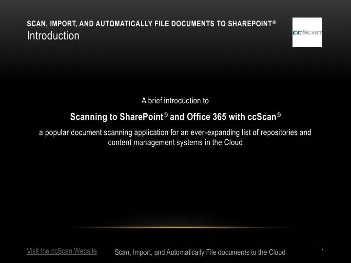 scan import and automatically file documents to sharepoint introduction