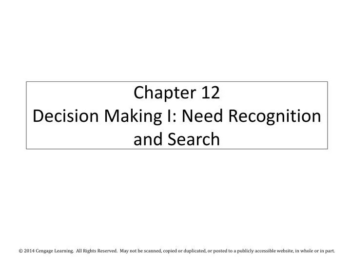 chapter 12 decision making i need recognition and search