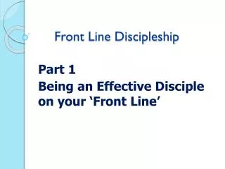 Front Line Discipleship