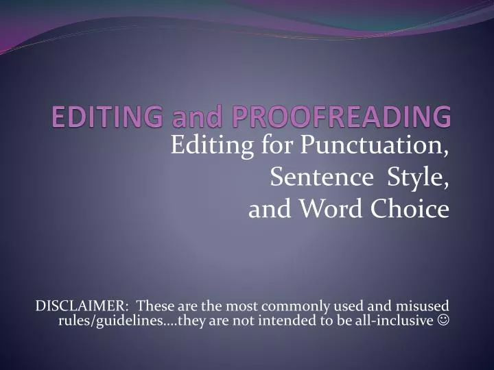 editing and proofreading