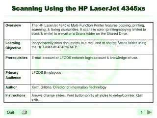 Scanning Using the HP LaserJet 4345xs