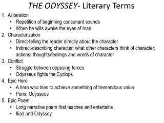 THE ODYSSEY- Literary Terms