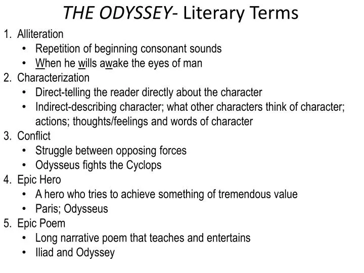 the odyssey literary terms