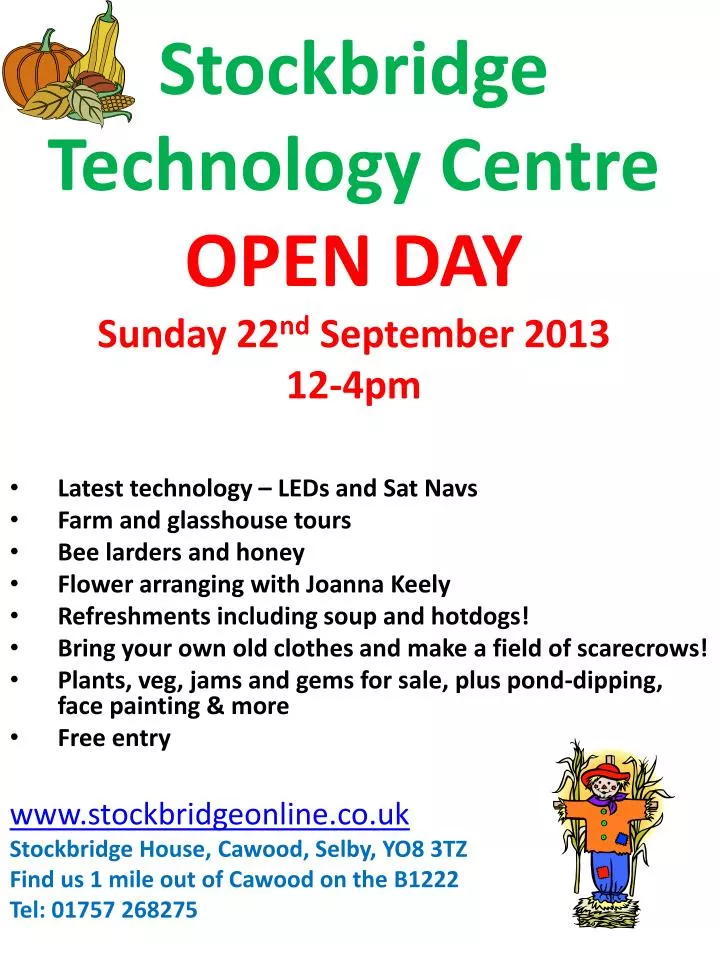 stockbridge technology centre open day sunday 22 nd september 2013 12 4pm