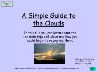 A Simple Guide to the Clouds