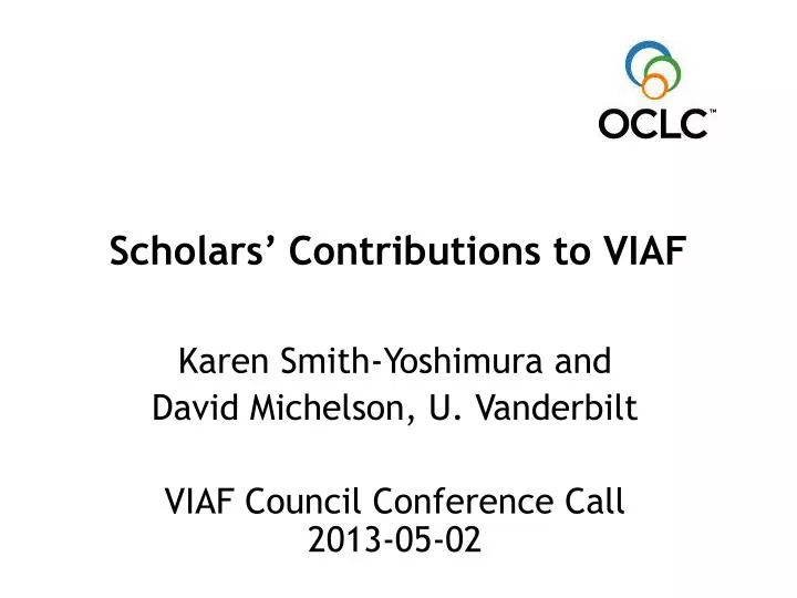 scholars contributions to viaf