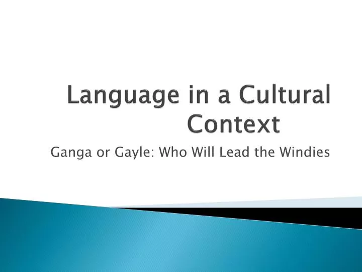 language in a cultural context