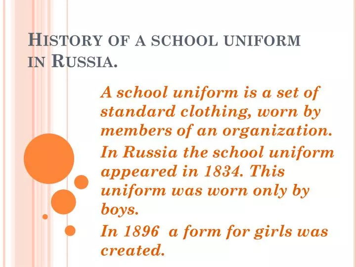 history of a school uniform in russia