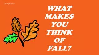 WHAT MAKES YOU THINK OF FALL?