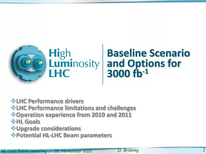 baseline scenario and options for 3000 fb 1