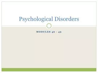 Psychological Disorders