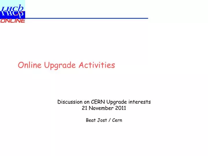 online upgrade activities