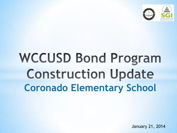 wccusd bond program construction update coronado elementary school