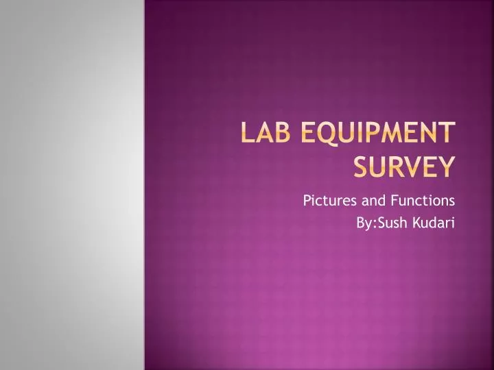 lab equipment survey