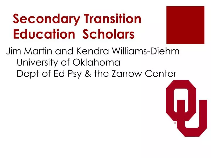 secondary transition education scholars