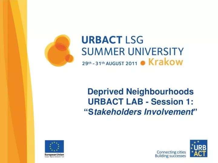 deprived neighbourhoods urbact lab session 1 s takeholders involvement
