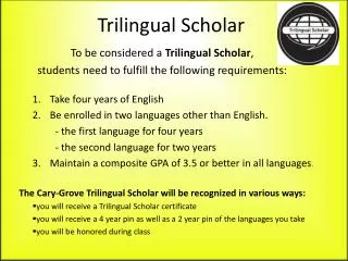 Trilingual Scholar