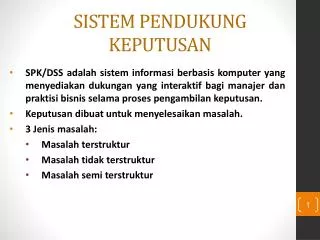 SISTEM PENDUKUNG KEPUTUSAN