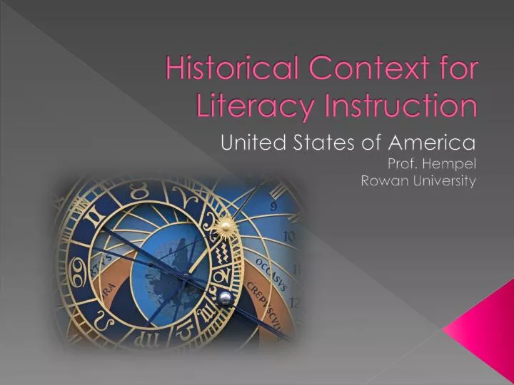 historical context for literacy instruction