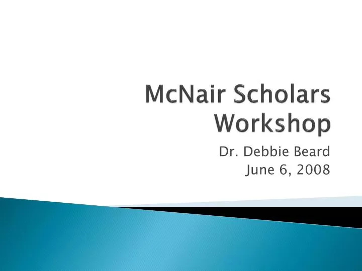 mcnair scholars workshop