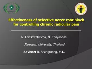 Effectiveness of selective nerve root block for controlling chronic radicular pain